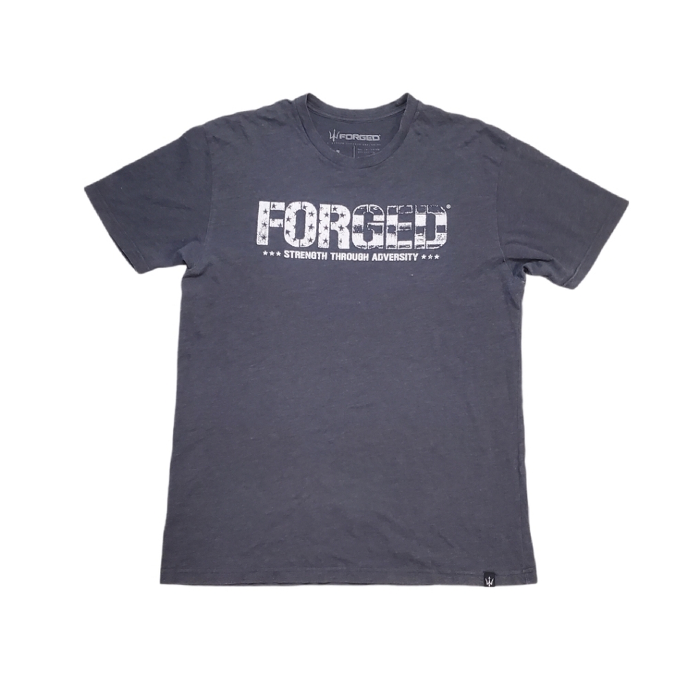 Forged Men's Blue Strength Through Adversity Logo‎ T-Shirt Large